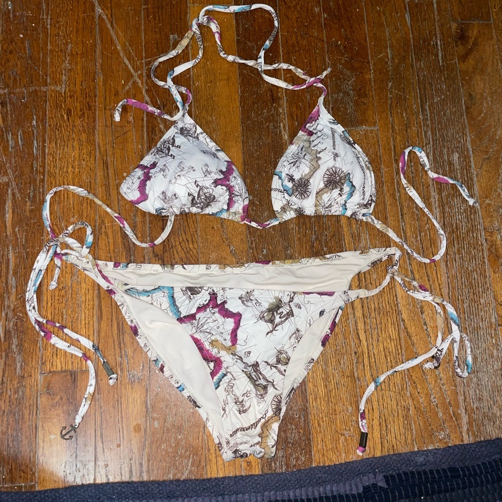 Map Print Bikini Set